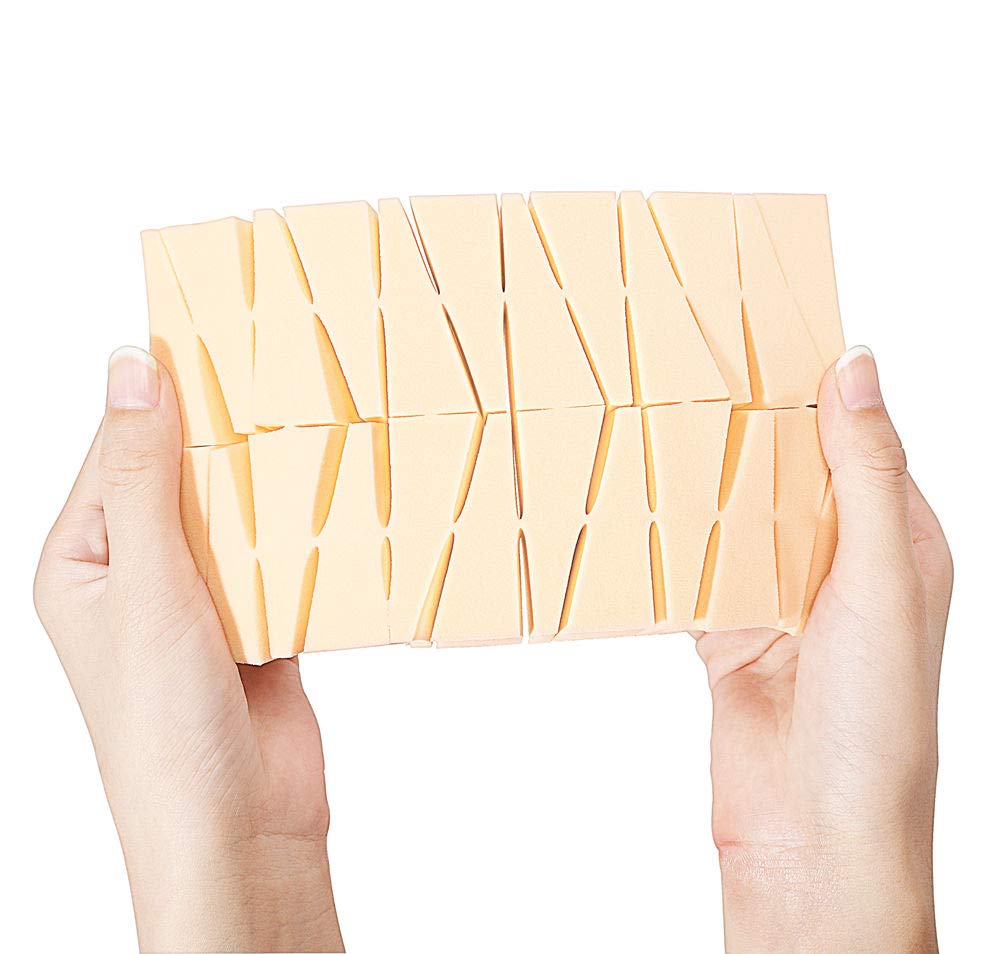 OWLFAVO 48pcs Makeup Cosmetic Wedges Sponges Triangle Latex Free Disposable Beauty Foam Powder Blender Applicator Facial Puffs for Flawless