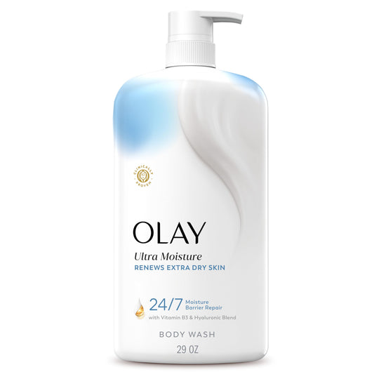 Olay Body Wash for Women, Ultra Moisture, Renews Extra Dry Skin, 24/7 Moisture Barrier Repair, Hydrating Formula for Visibly Healthy Soft Skin