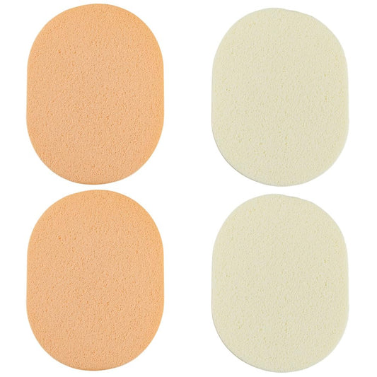 GORGECRAFT 4Pcs Face Washing Sponges Reusable Make-Up Remover Sponges Oval Facial Cleansing Sponge 2 Colors Make Up Sponges for Foundation Daily Beauty and Personal Care GORGECRAFT