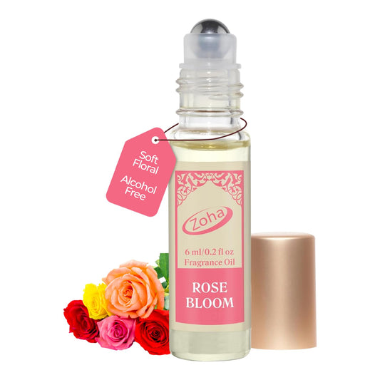 Zoha Rose Bloom | Roll on Perfumes for Women & Men | Alcohol-free Rose Perfume Oil | Travel Size Long Lasting Fragrance | 6ml Roller Beauty & Personal Care Zoha