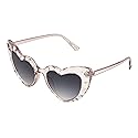 Betsey Johnson Brea Heart Sunglasses for Women, Pink