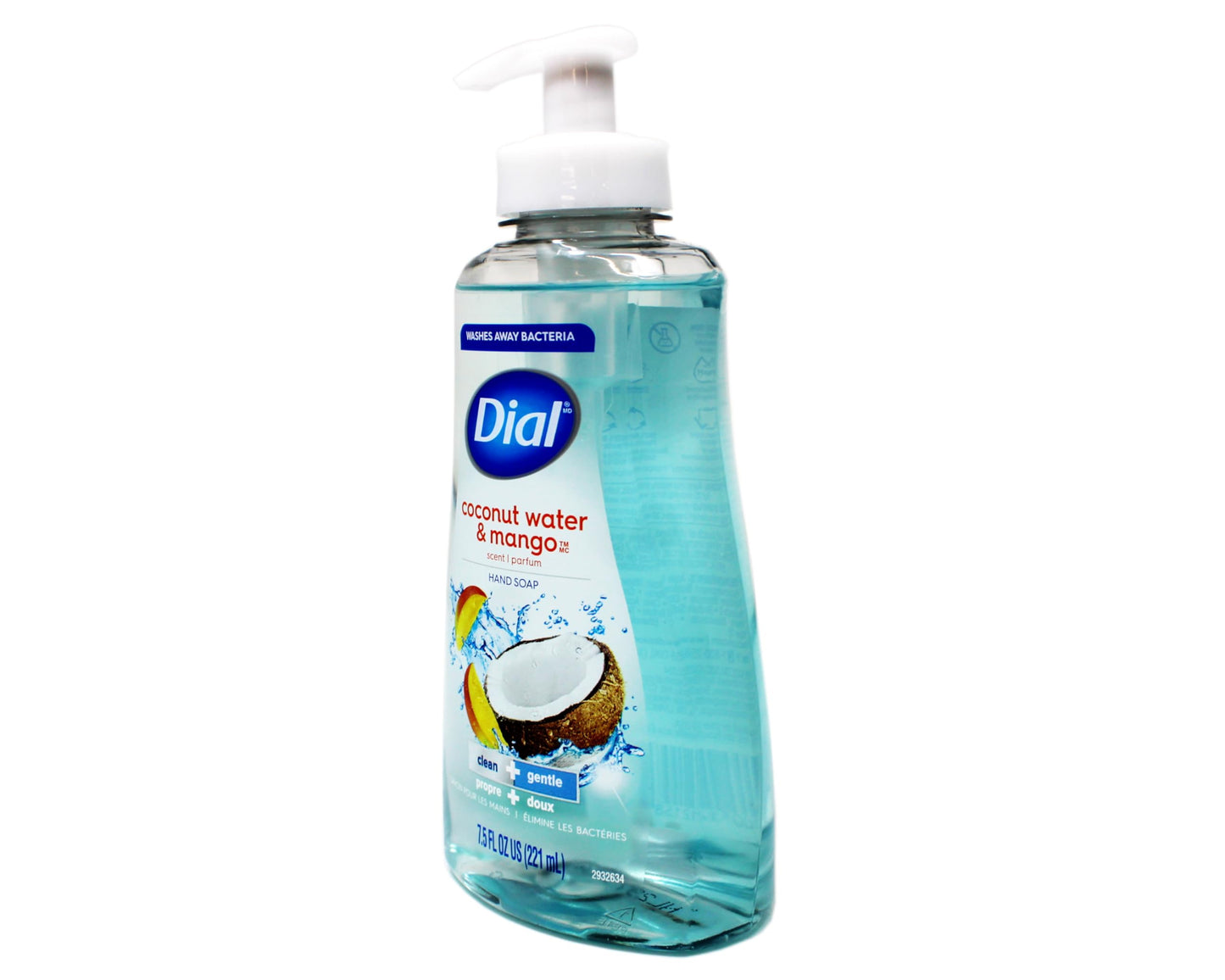Dial Liquid Hand Soap, Coconut Water & Mango, 7.5 Fluid Ounces - 017000121581 017000121598