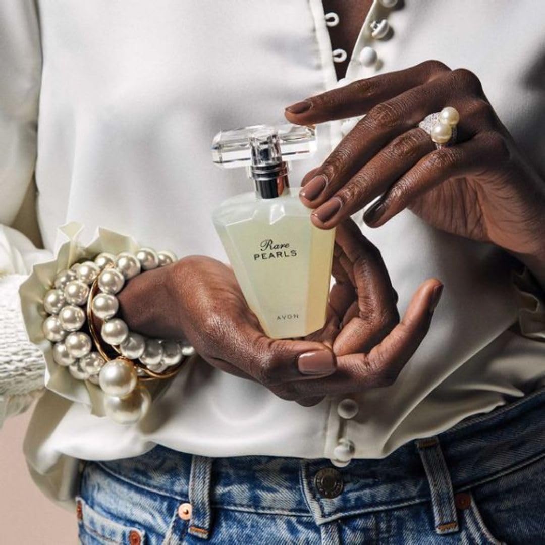AVON Rare Pearls Eau De Parfum Spray for Women, 1.7 fl oz, Elegant Soft Floral Fragrance with Magnolia, White Pepper and Rosewood, Long Lasting