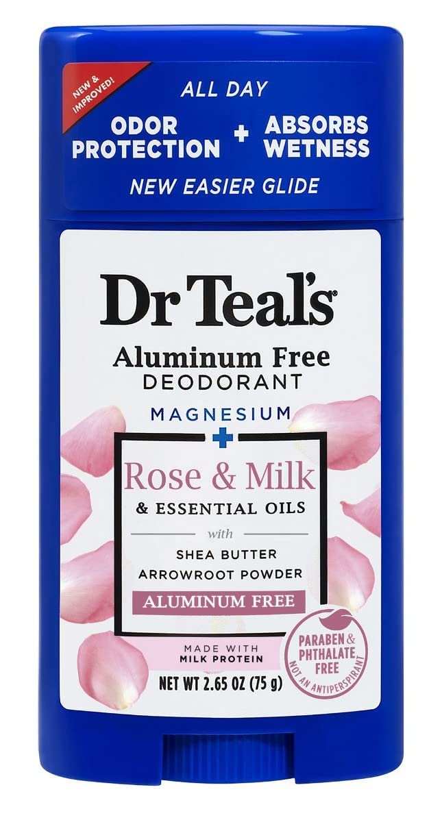Dr. Teal's Rose & Milk Deodorant Gift Set (2 Pack, 2.65oz Ea) - Rose & Milk Formula - Aluminum Free with Magnesium - Essential Oils, Shea Butter Beauty and Personal Care Dr Teal's