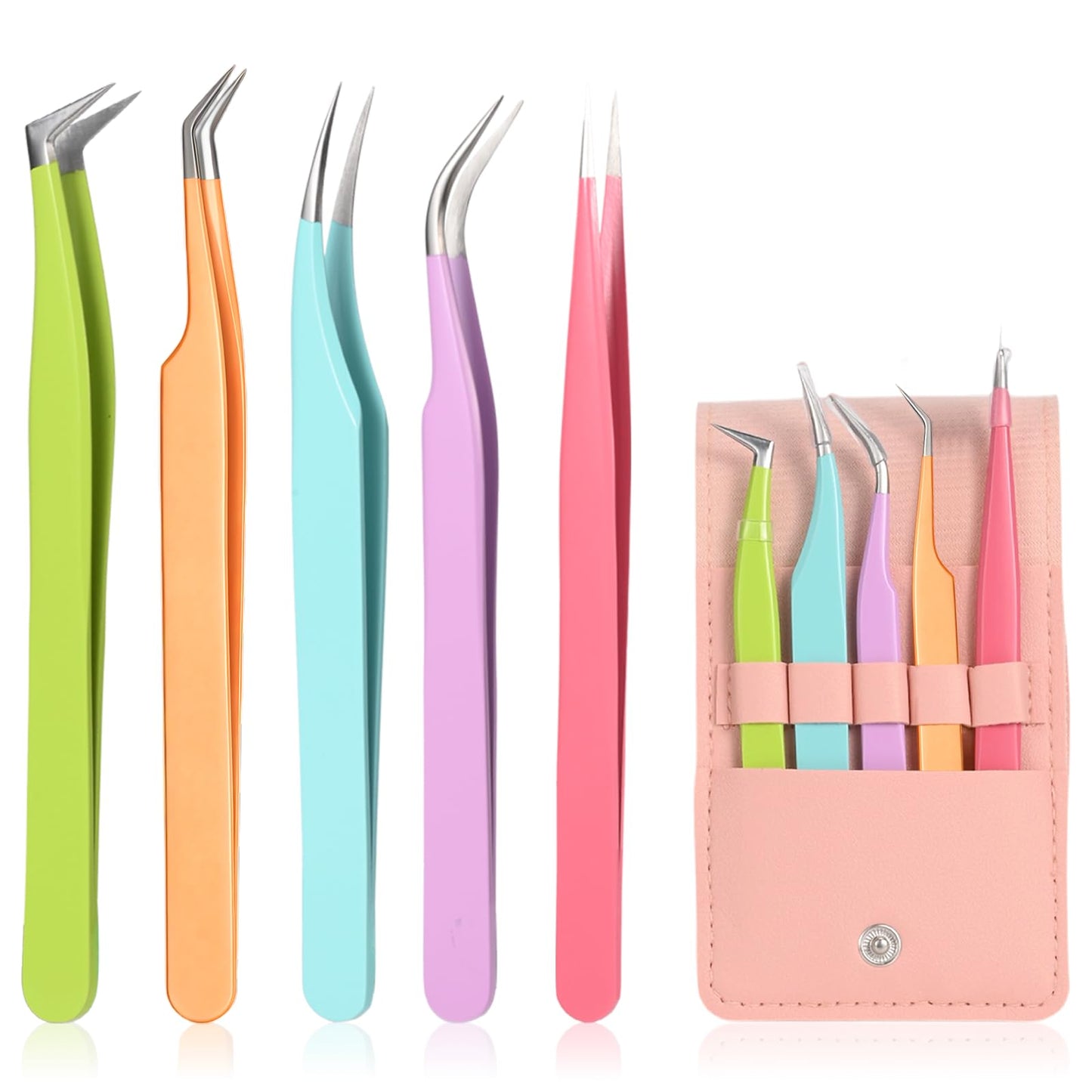 5pcs Eyelash Extension Tweezers High Precision?Straight and Curved Volume Lash Tweezers for Extensions?lash tweezers for eyelash extensions? Crafting? Beauty and Personal Care LQOQA