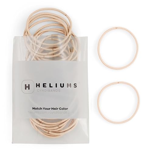Heliums Thin Hair Elastics - Beige Blonde - 2mm Hair Ties for Thin Hair, 1.75 Inch, Medium Hold No Damage Ponytail Holders - 40 Count