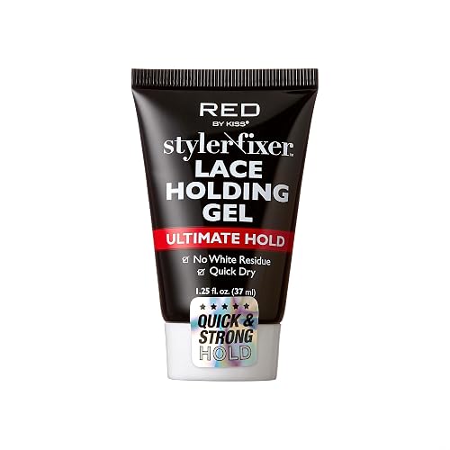 Red by Kiss Styler Fixer Lace Holding Gel, Long Lasting 72-Hr Wear, Quick-Dry Formula for Seamless Lace Application, Scalp Protection & Conditioning