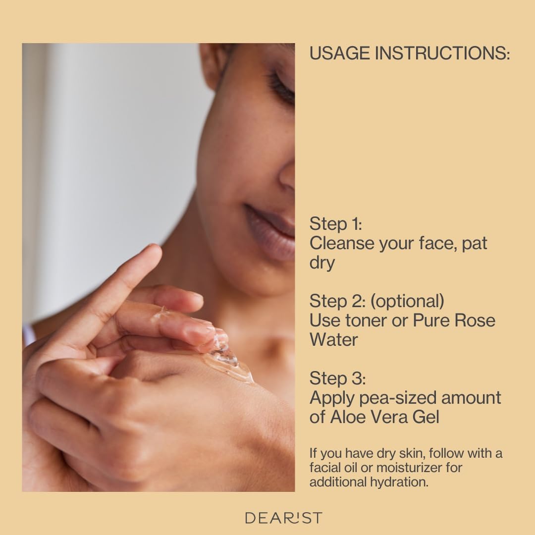 Dearist Aloe Vera Gel, Long Lasting Hydration, Suitable for All Skin And Scalp Types, 200gm