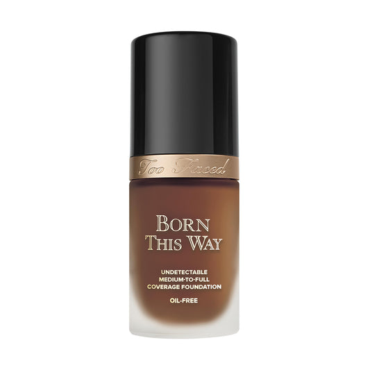 Too Faced Born This Way Natural Finish Longwear Liquid Foundation | Medium-To-Full Coverage | Hydrating + Oil Free, 1 Fl Oz, Cocoa