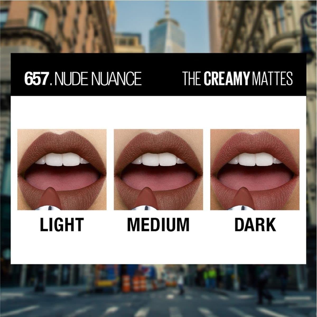 Maybelline New York Color Sensational Creamy Matte Lip Color, Nude Nuance 0.15 oz (Pack of 3)