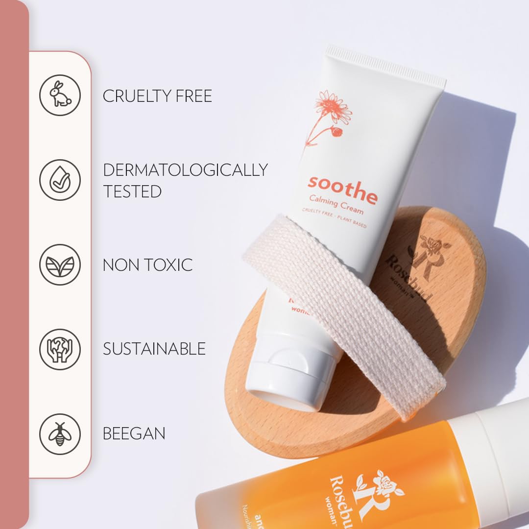 Rosebud Woman Soothe Calming Cream with Arnica & Chamomile, Soothing Cream for Itch & Irritation Relief, Sensitive Skin Moisturzer, Full Body