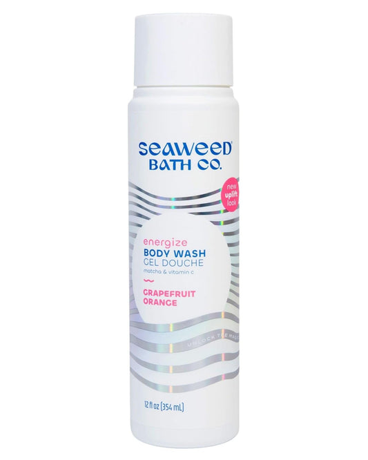 Seaweed Bath Co. Energize Body Wash, Grapefruit Orange Scent, 12 Ounce, Shower Gel for Men & Women, Vegan, Paraben Free, Sulfate Free, Cruelty Free