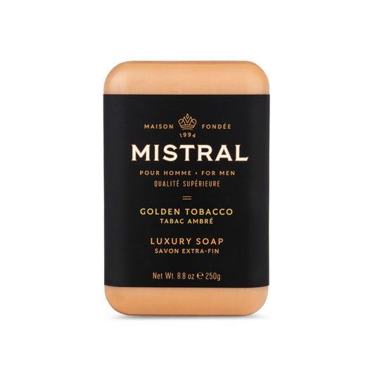 Mistral Golden Tobacco Luxury Bar Soap for Men | Men’s Natural Soap Bar | Paraben, Phthalates Free | Moisturizing & Triple-Milled Natural Soap for Men Beauty & Personal Care Mistral