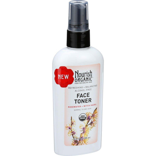 Nourish Organic Face Toner - Refreshing and Balancing - Rosewater and Witch Hazel - 3 fl Oz
