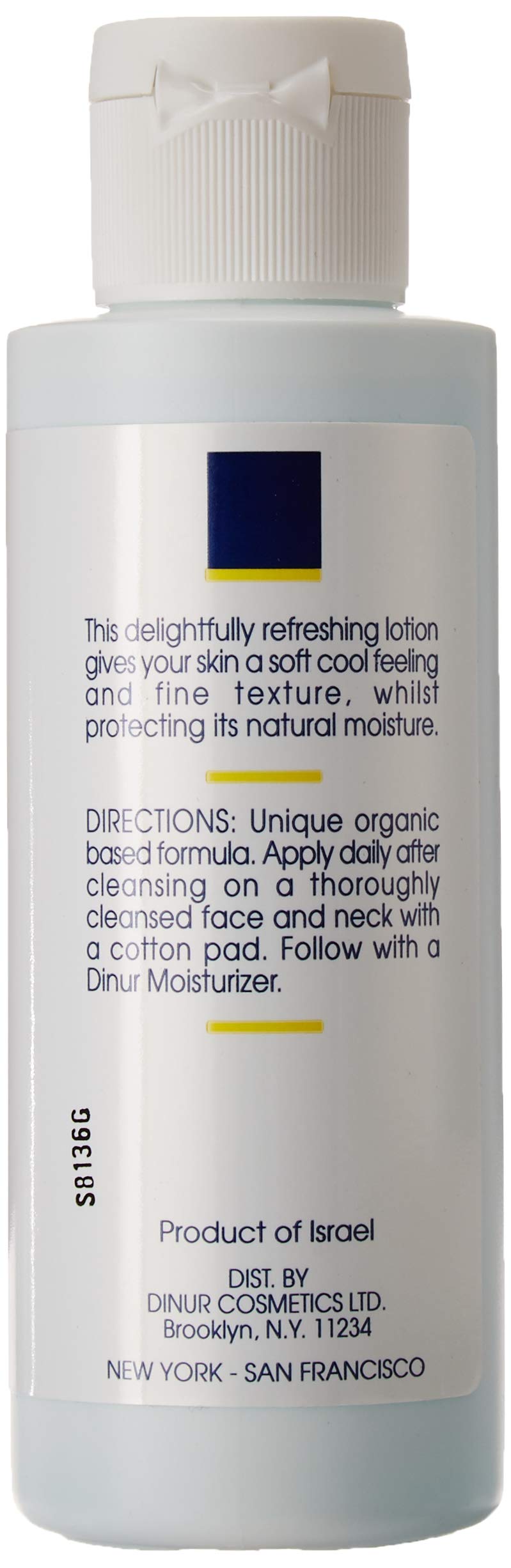 Dinur Cosmetics Azulene Plus Lotion for Normal to Oily Skin, Lightweight Daily Face & Body Moisturizer with Azulene, 4 fl oz / 120 ml
