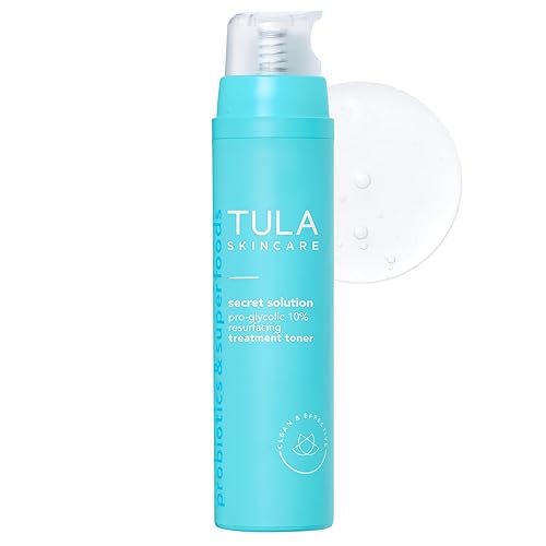 TULA Skin Care Secret Solution Pro-Glycolic 10% pH Resurfacing Toner - Travel Size, Face Toner to Gently Exfoliate and Hydrate Skin, with Proprietary