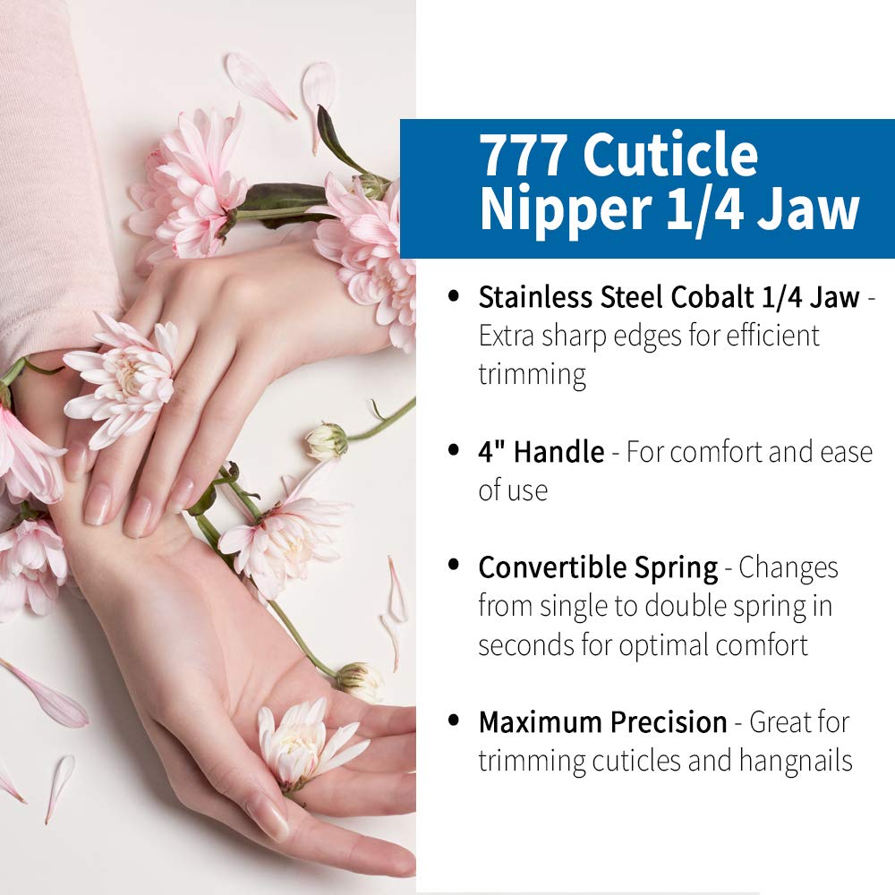 Mehaz Stainless Steel Cobalt Cuticle Trimmer, Nail Cuticle Nipper 1/4 Jaw, Cuticles Remover Clippers for Manicure & Pedicure Nail Tools