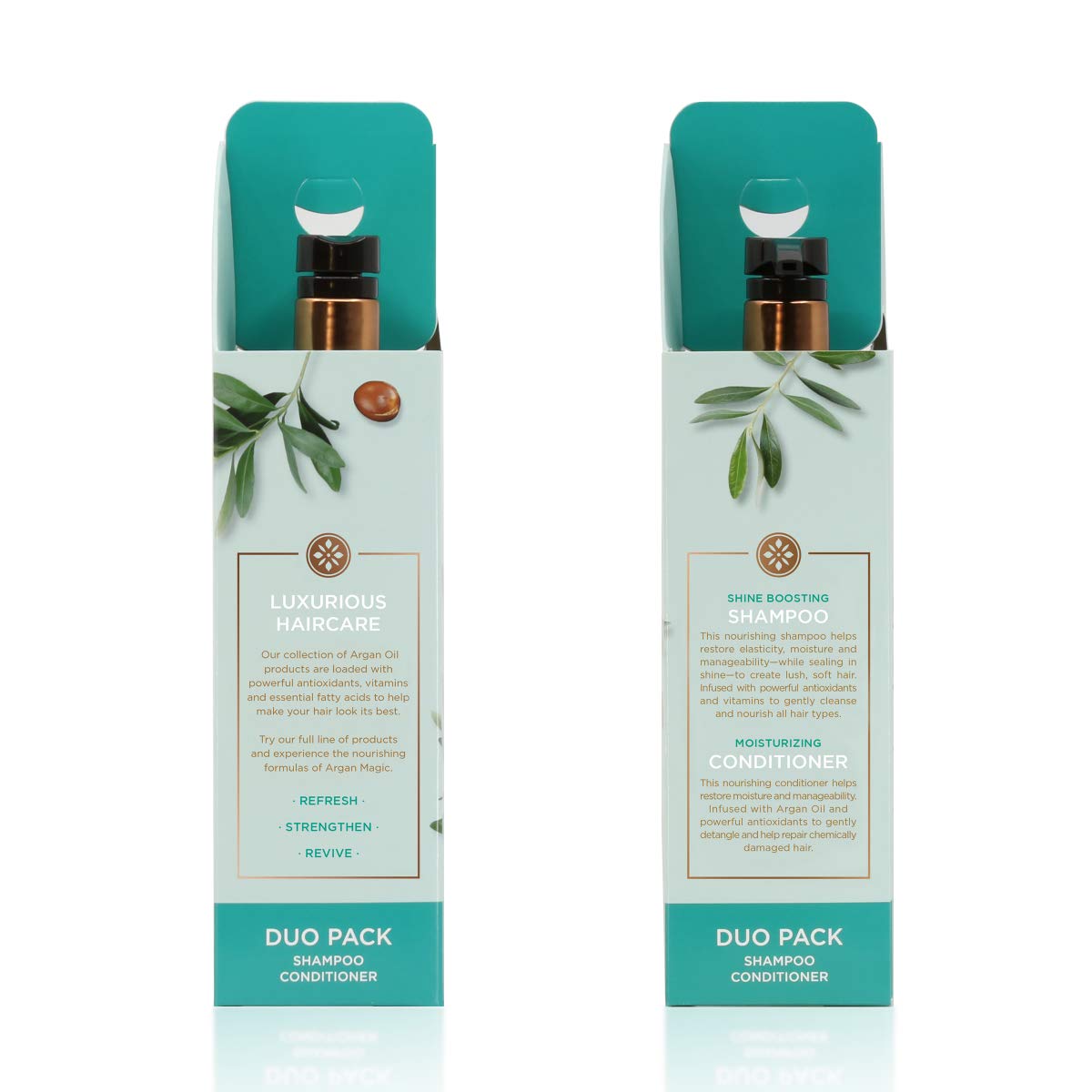 Argan Magic Shine Boosting Shampoo & Moisturizing Conditioner Duo - Gently Cleanses, Boosts Shine, Controls Frizz, Restores Moisture, Detangles |