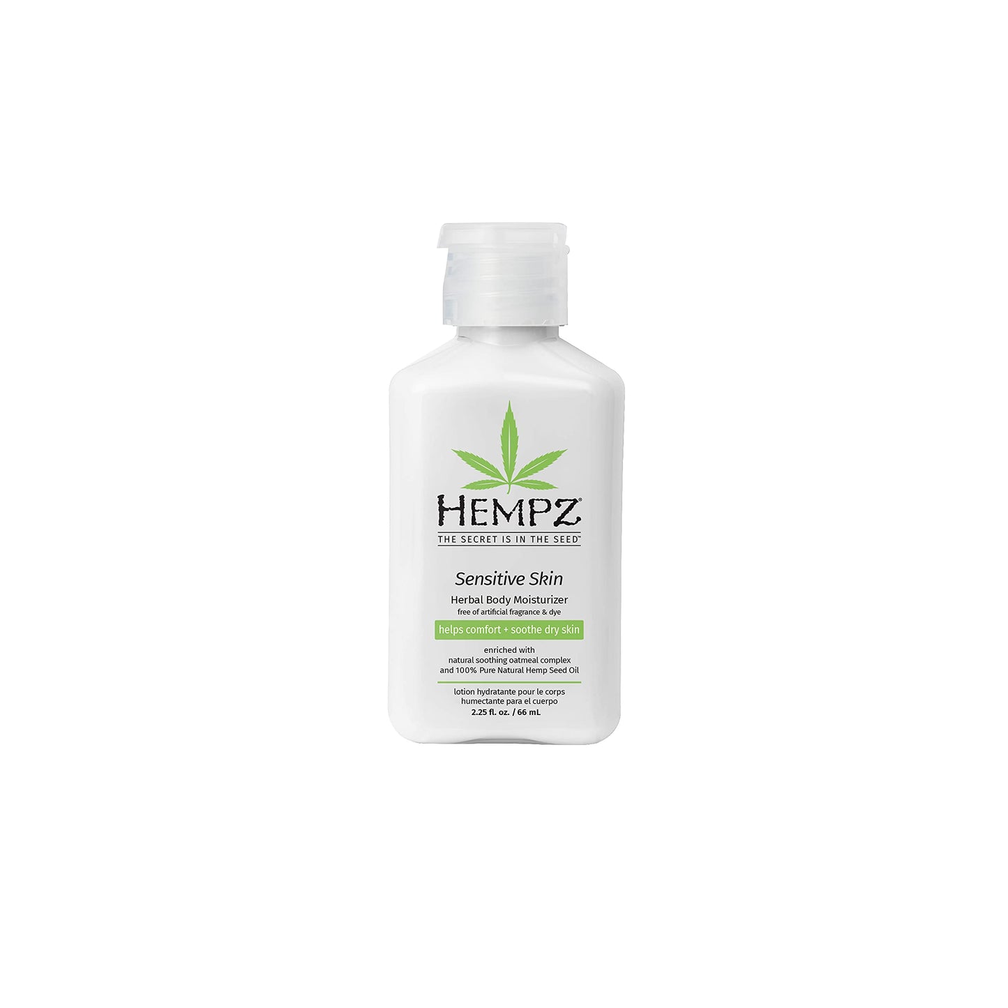 Hempz Sensitive Skin Herbal Body Moisturizer with Oatmeal, Shea Butter for Women and Men,2.25 oz. -Premium,Soothing Body Lotion with Hemp/ Cocoa