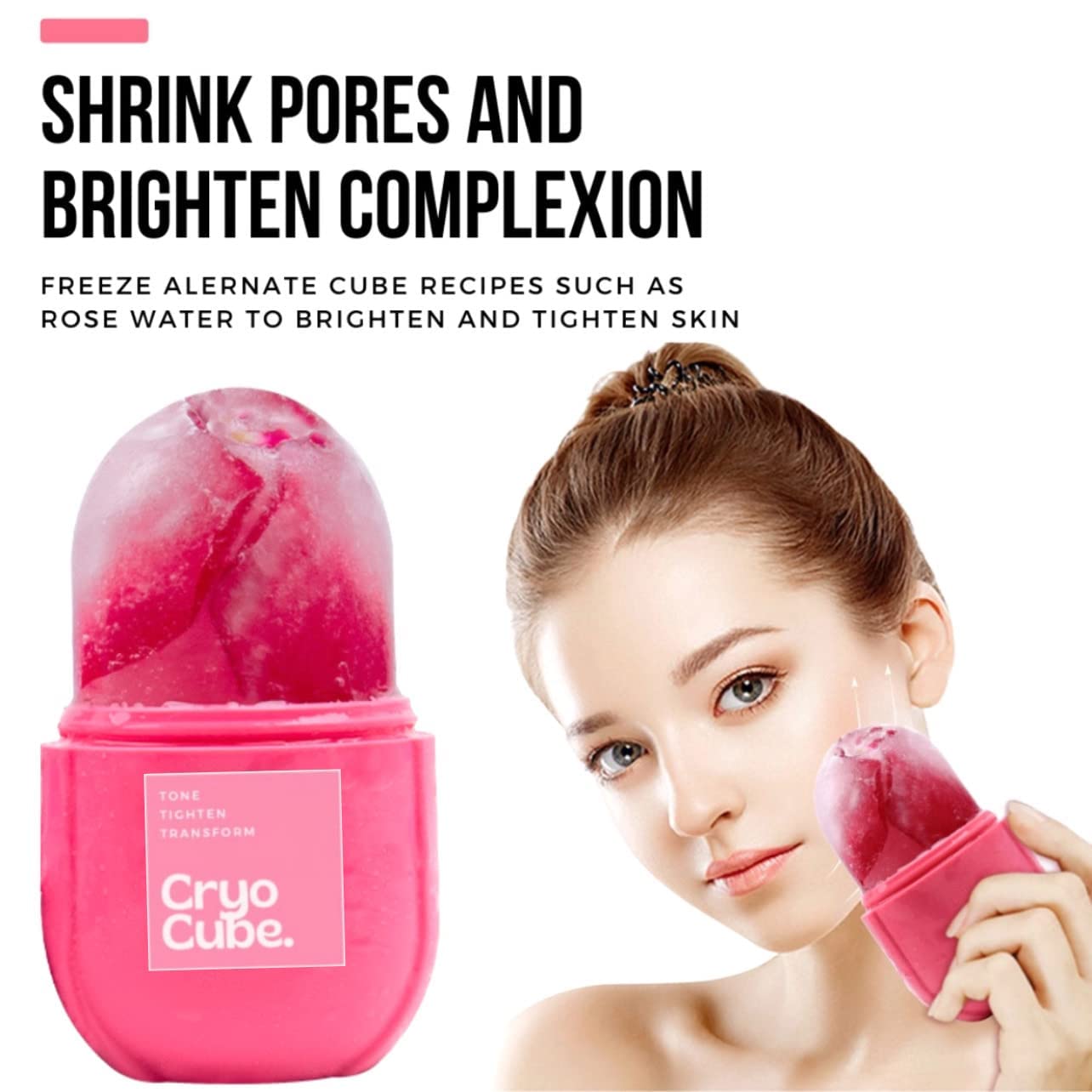 Cryo Cube Ice Roller for Face, Eyes and Neck Naturally tone and tighten skin, de-puff eye bags, add a healthy glow Cryotherapy for face and neck which
