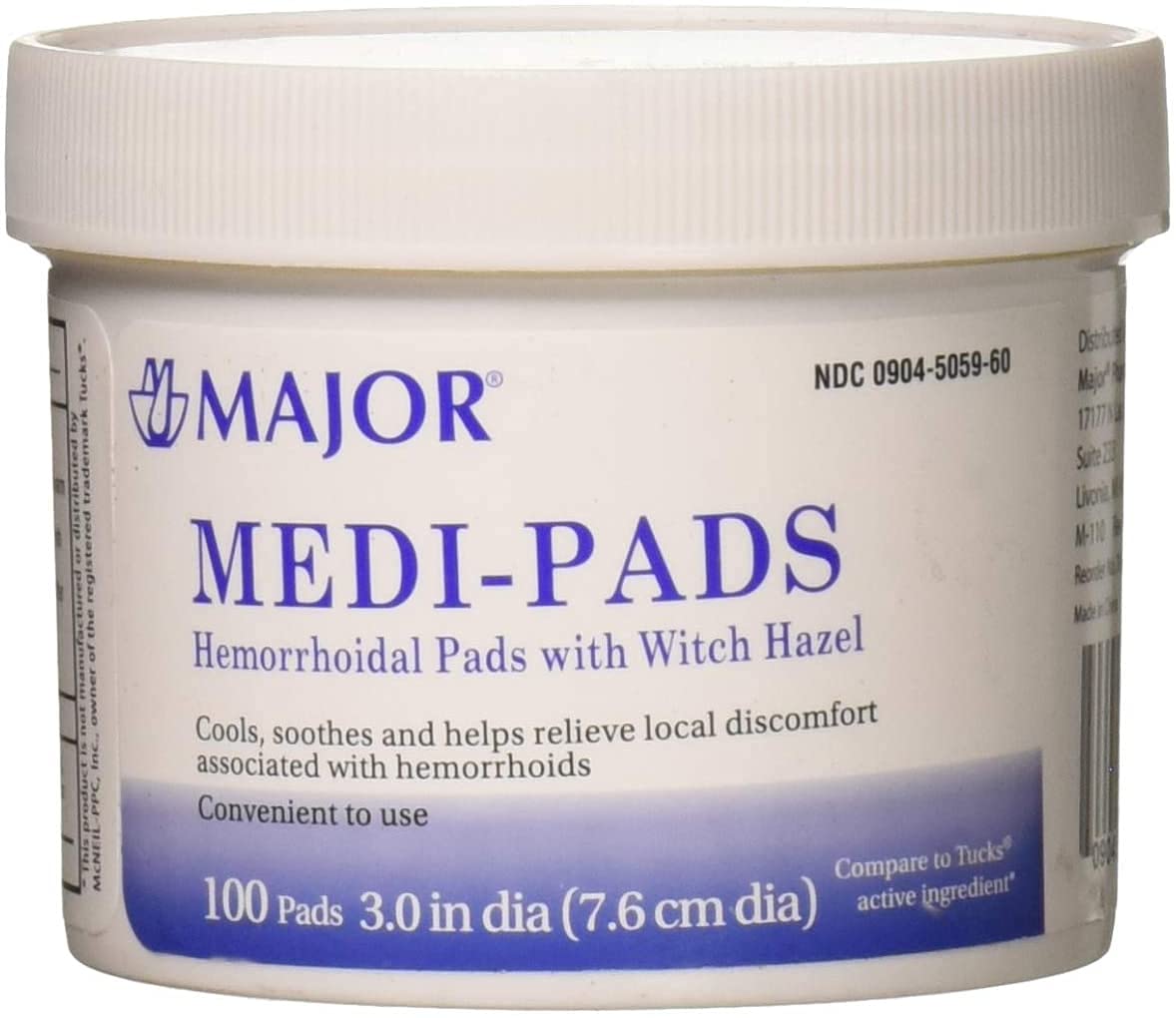 Medi-Pads Maximum Strength with Witch Hazel Hemorrhoidal Hygienic Cleansing Pads 100 CtCompare to The Same Active Ingredient in Tucks Pads & Save! by