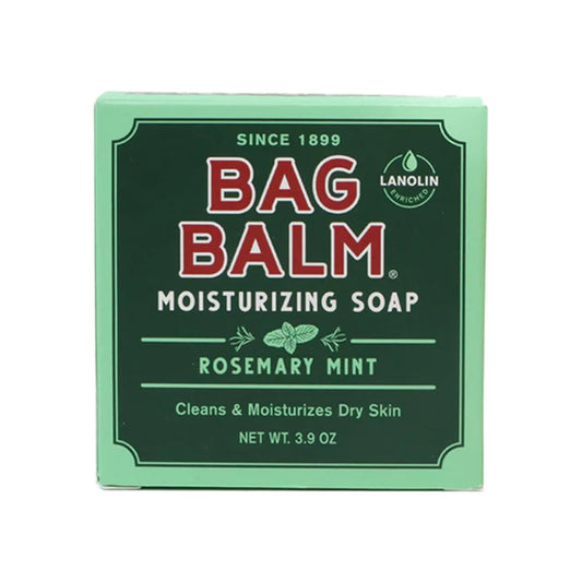 Bag Balm Moisturizing Bar Soap - Gentle Soap for Dry Skin with Lanolin - Hand & Body Cleansing Balm - Rosemary & Mint Scented Sensitive Skin Bar Soap