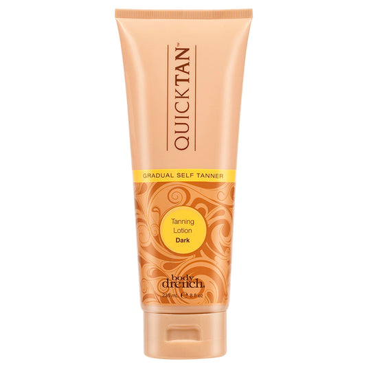 Body Drench Quick Tan Self Tanner Body Lotion - Sunless Tanning Lotion for Women, Natural-Looking Self Tan, Dark, 8 fl oz