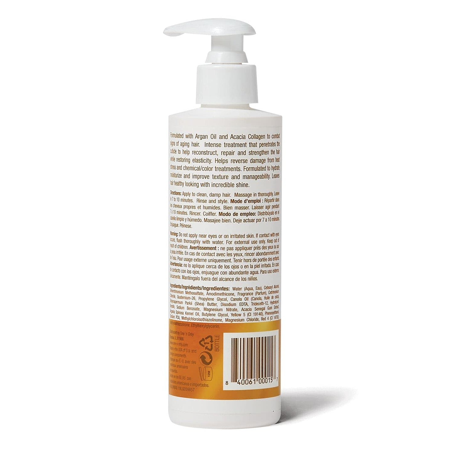 One 'n Only Hair Mask with Argan Oil, Strenghtening Restorative Mask, Helps Maintain Moisture Level for a Shiny Texture, Provides Color Protection