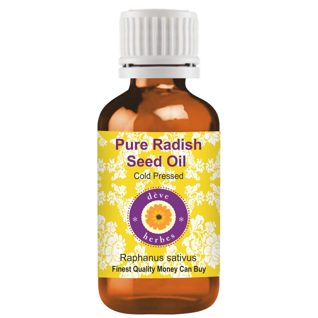 Deve Herbes Radish Seed Oil (Raphanus sativus) | Cold Pressed | Pure | Natural | Undiluted | For Diluting Essential oils | For Skin & Massage |