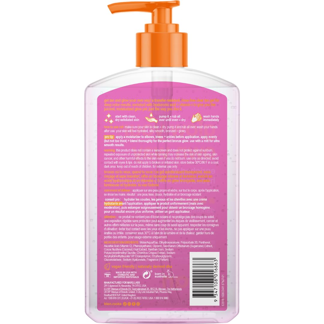 b.tan Dark Clear Self Tan Gel | Glow Your Own Way - Best Transfer Resistant, Ultra Quick Bronze, Gradual Sunless Tanning Lotion, Deep Moisturizer, No Beauty and Personal Care B.TAN