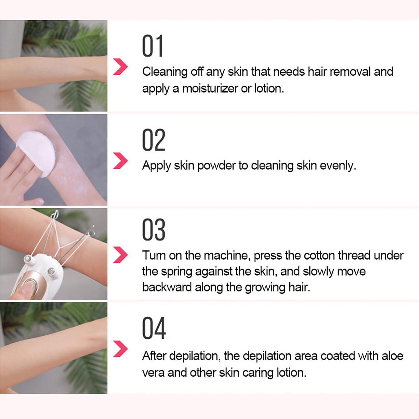 Electric Threading Epilator Face Body Threading Epilator Body Hair Remover Hair Remover Threading Pull Device[Gold] Beauty and Personal Care YUYTE