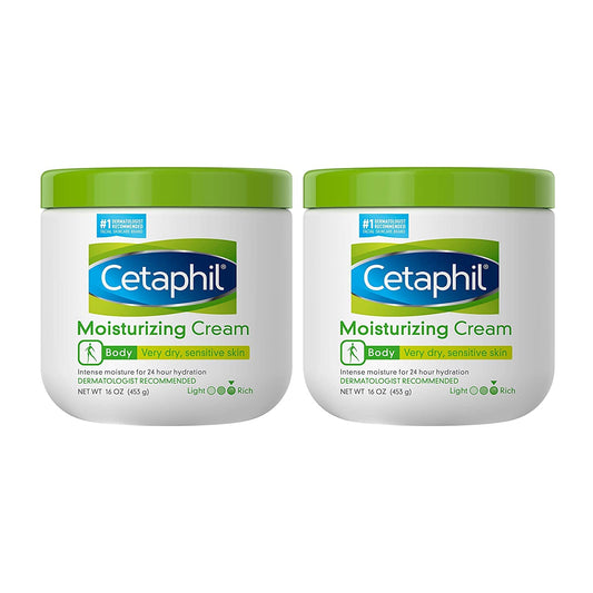 Cetaphil Moisturizing Cream, 16oz (Pack of 2), Hydrating Moisturizer For Dry To Very Dry, Sensitive Skin, Body Cream Completely Restores Skin Barrier
