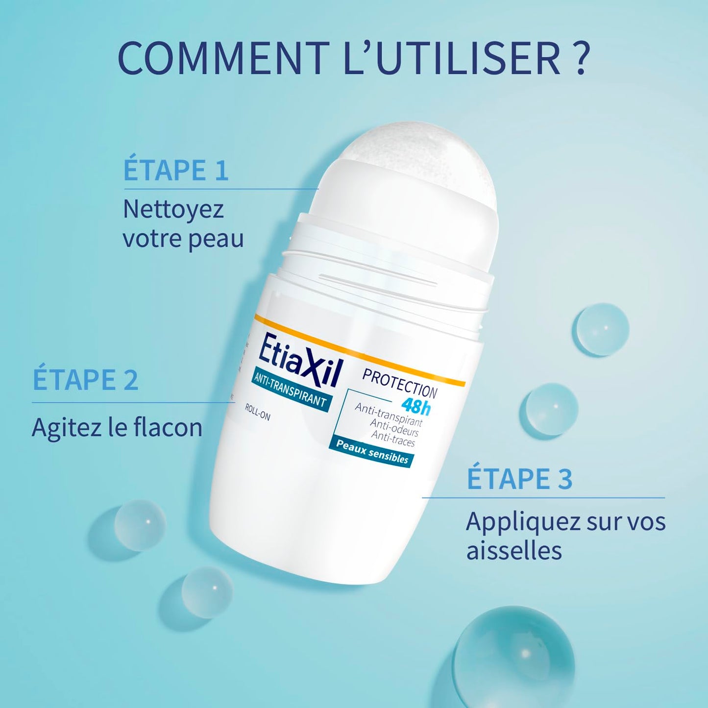 Etiaxil Deoderant Anti-Transpirant 48 Hrs Sensitive Skin Without White Traces 50 Ml Beauty and Personal Care Etiaxil