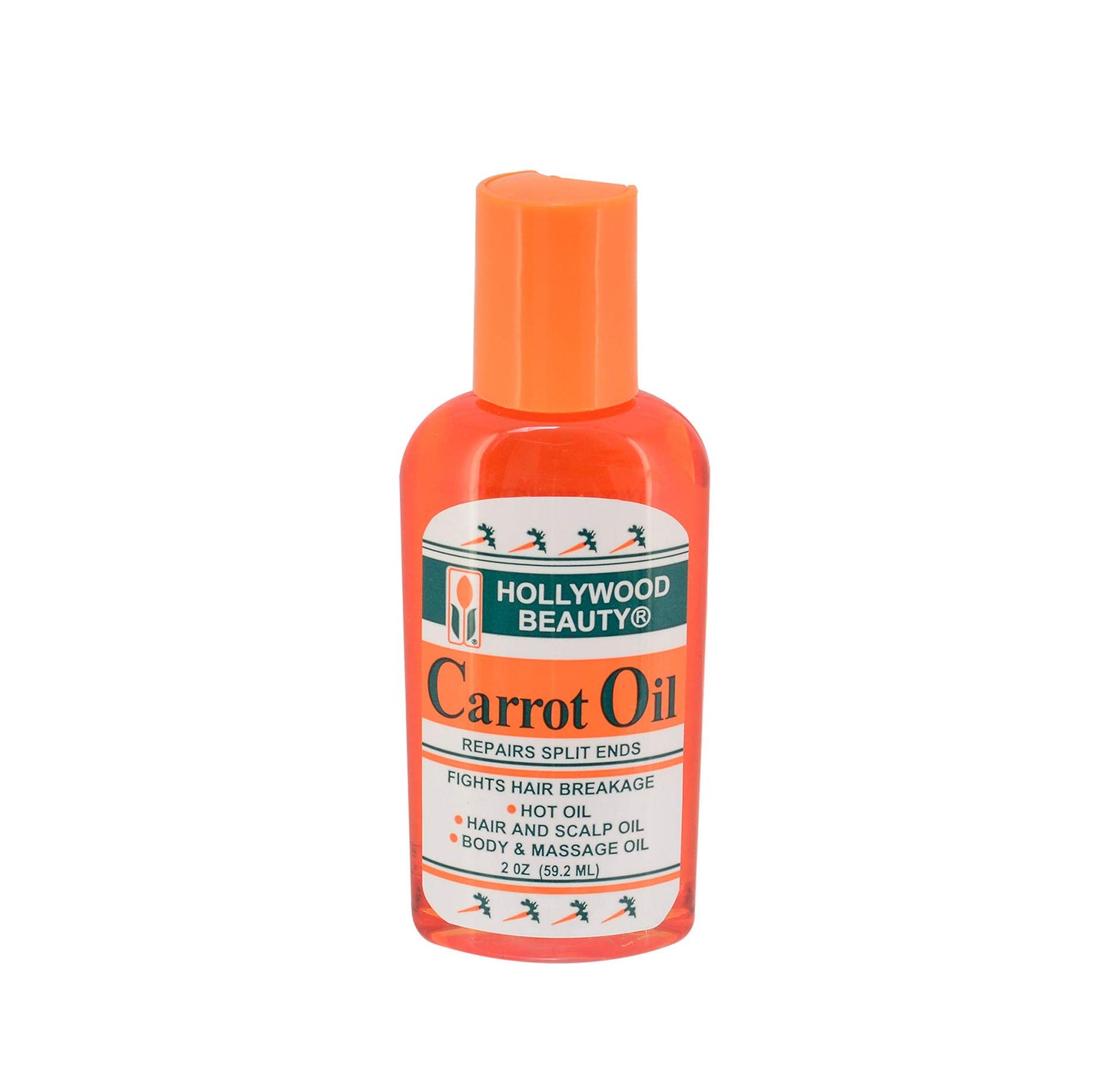 Hollywood Beauty Carrot Oil Repairs Damage Hair & Split Ends 2 oz (Pack of 3)