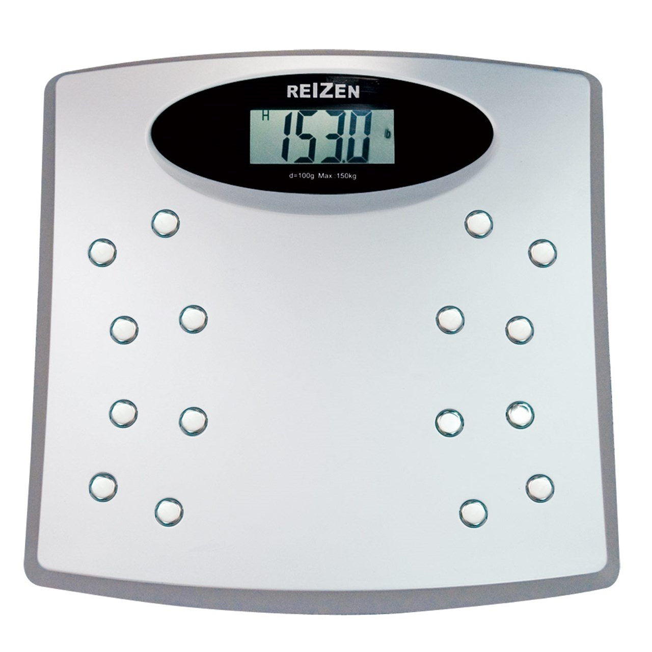 Reizen Talking Bathroom Scale - English/Spanish Voice, LCD Display, Red, Plastic, Up to 330 lbs