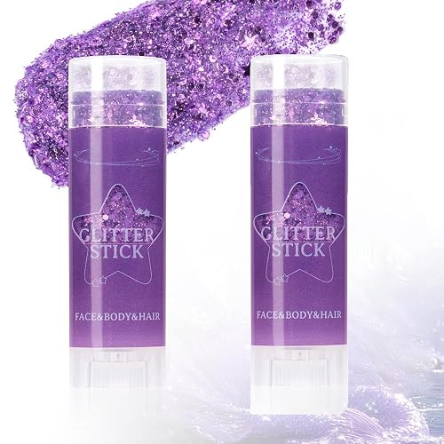 TAIKELOP 2 PCS Face Body Glitter, Face Glitter Body Gel Sequins Shimmer Liquid Eyeshadow, Hair Glitter Sparkles Chunky Face Glitter Gel for Girls