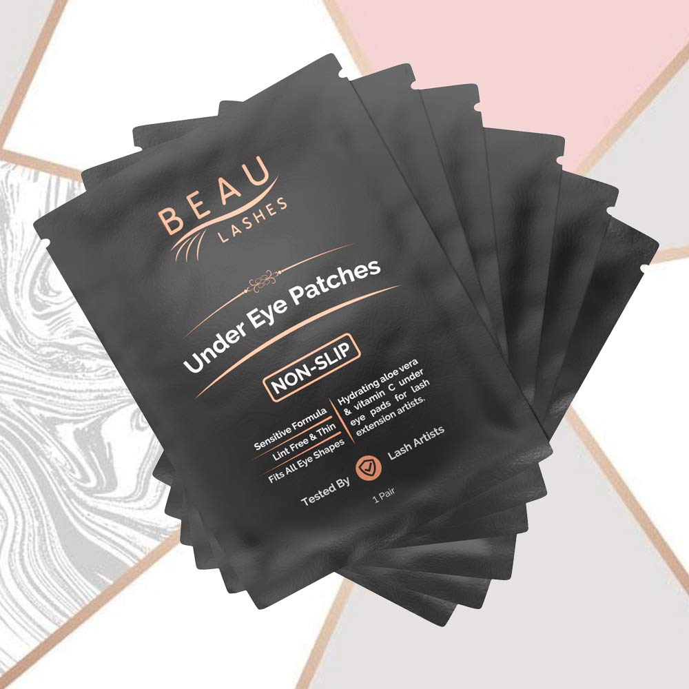 100 Pairs Under Eye Pads for Lash Extensions - Lint Free Hydrogel Eye Patches with Vitamin C & Moisturizing Aloe Vera for Eyelash Extension & Lash