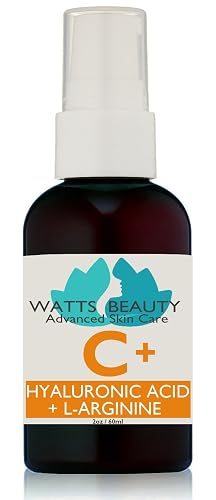 Watts Beauty Supercharged Vitamin C Serum with Moisturizing Hyaluronic Acid - Advanced Antioxidant Face and Body Serum - 2 oz