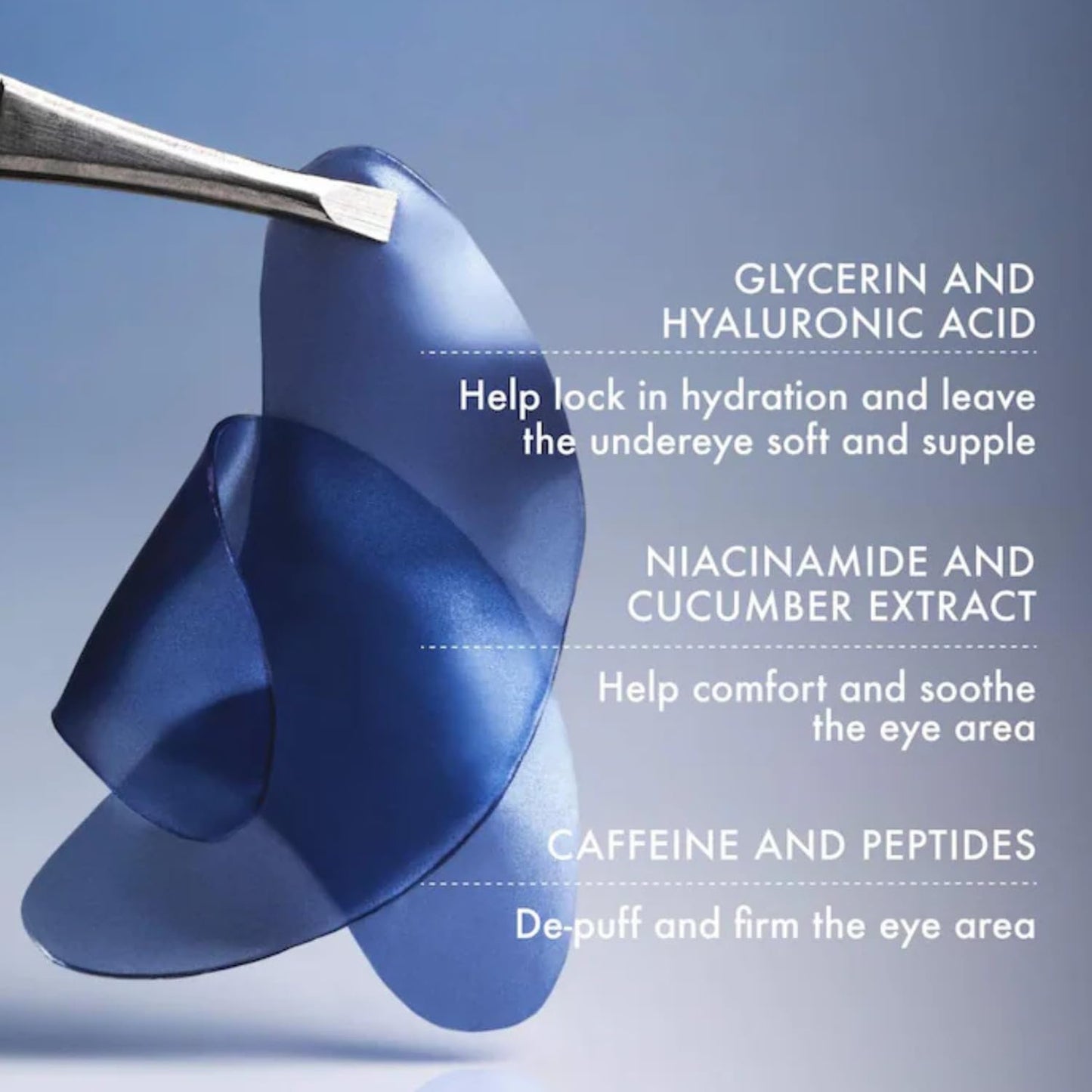 Summer Fridays Jet Lag Hydrating Eye Patches - De-puffing Hydrogel Under Eye Masks with Hyaluronic Acid, Caffeine + Peptides - Soothing + Refreshing