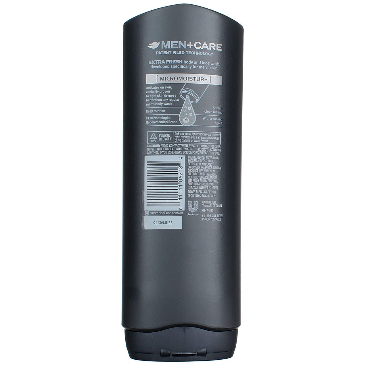 Dove Men +Care Body and Face Wash, Extra Fresh, Clean Comfort, 18 Oz
