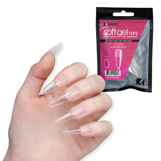 Soft Gel Tips Ultra Clear Pre-Roughened 550 pcs (Long Almondletto) Beauty & Personal Care KUPA