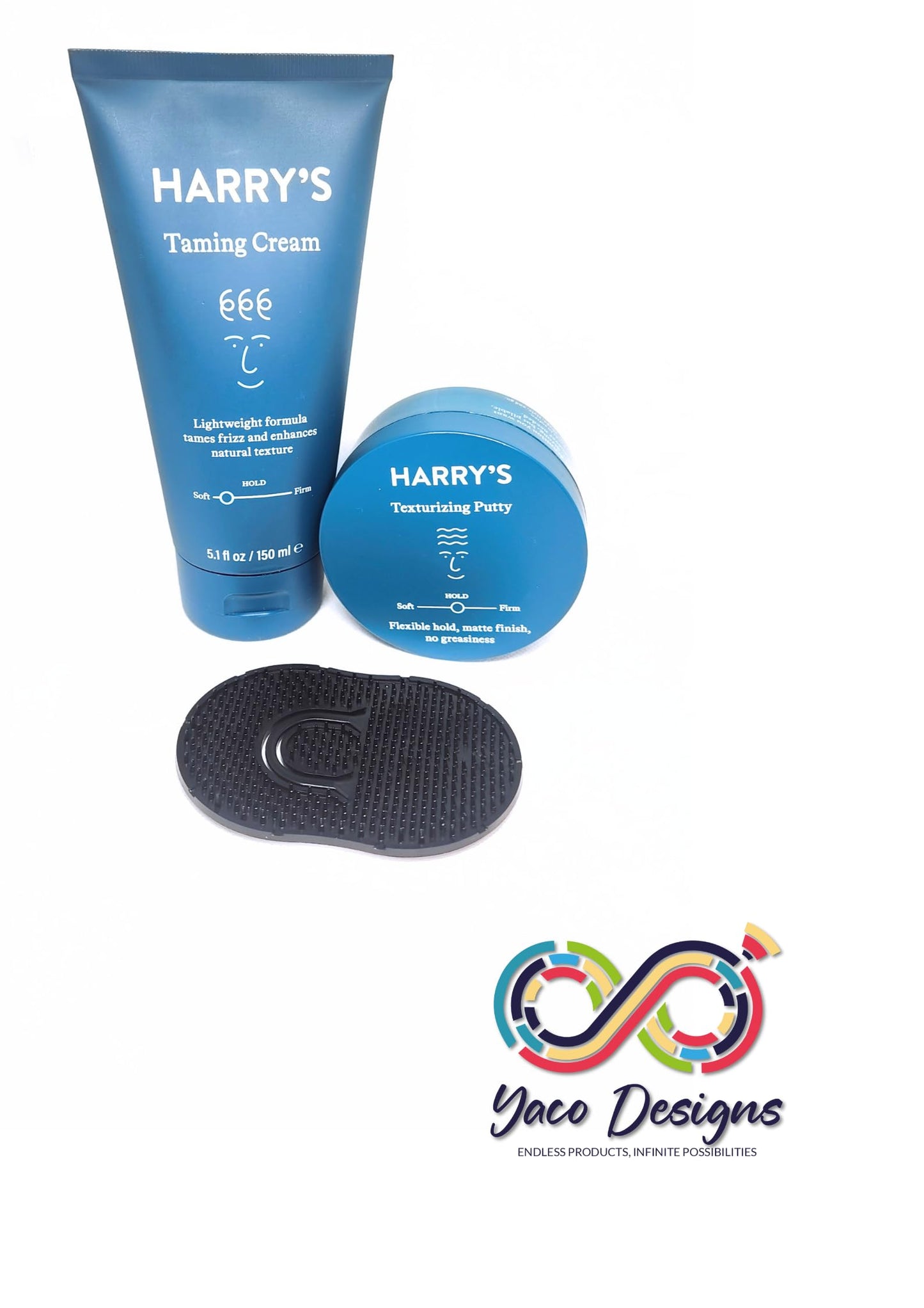 Yaco Designs: Style Harrys Hair Taming Cream+Texturizing Hair Putty for Men+bundled pocket comb