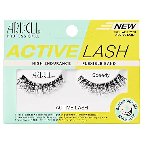 Ardell Active Lashes Speedy - Long-Lasting False Eyelashes, Sweat-Resistant, Natural Look Lashes for Active Wear