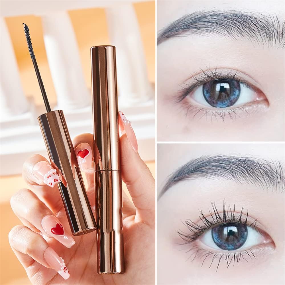 Mini Brush Mascara, For short and sparse eyelashes?Lengthening and Thick, Volume, Long Lasting, Waterproof & Smudge-Proof, All Day Full?1 Pcs?