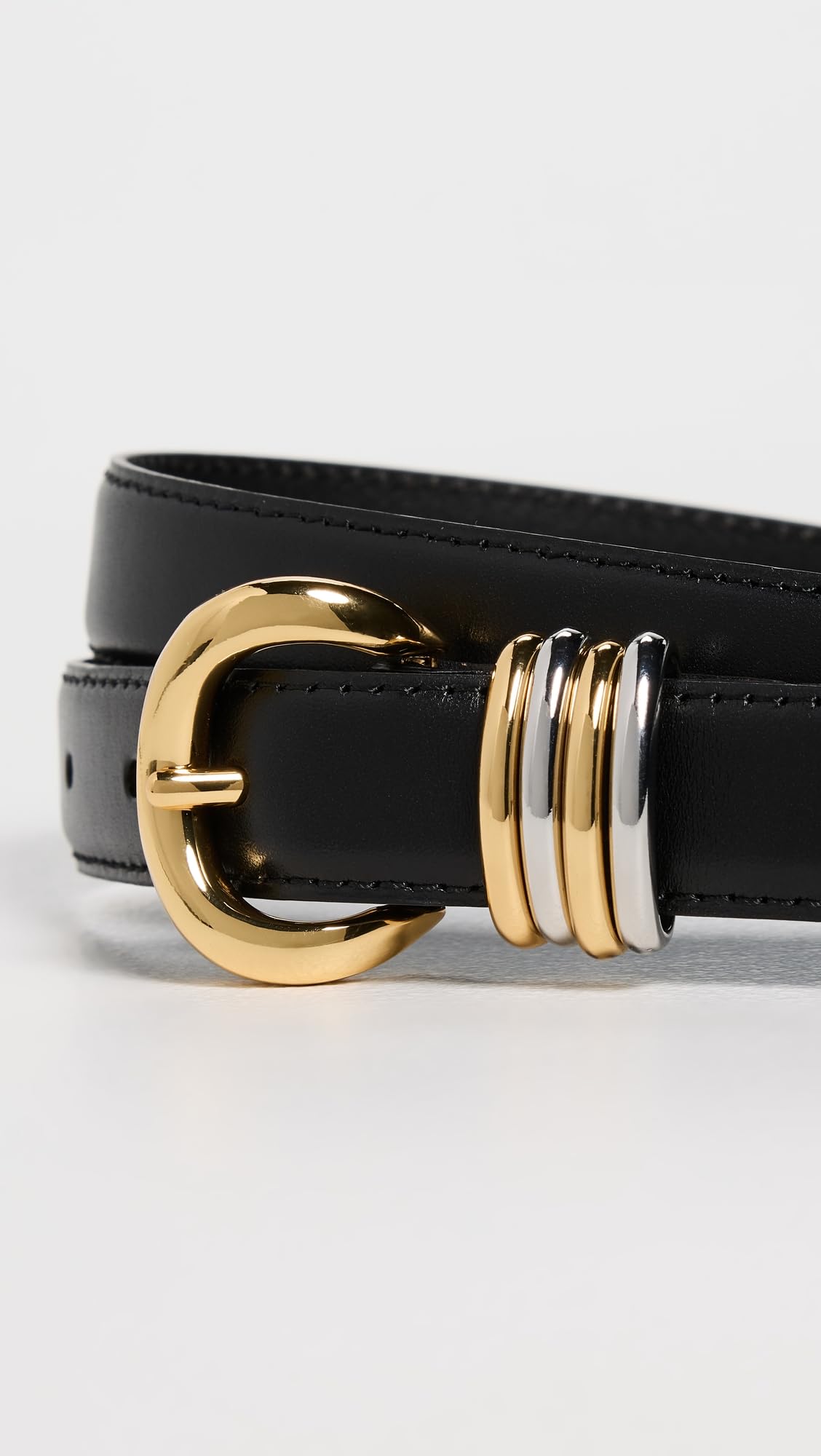 Madewell Women's Mixed Metal Inez Belt, True Black, L