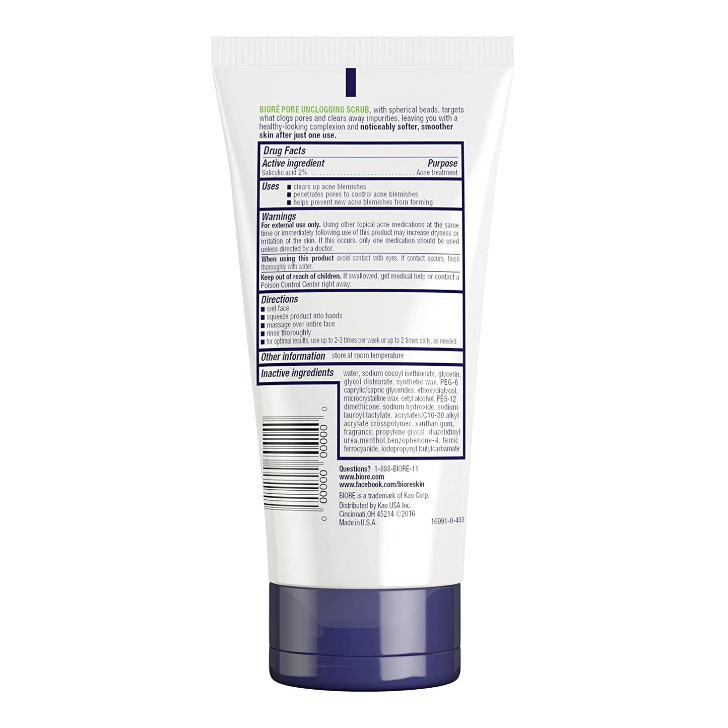 Biore Unclogging Scrub Size 5.Z Biore Unclogging Scrub 5.Z