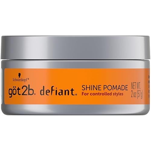 got2b Defiant Shine Pomade, 2 Fl Oz, High Shine Hair Styling Pomade for Men and Women, Creates Texture, Control & Light Hold, Tames Unruly Hair