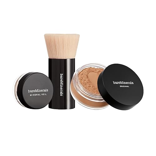 bareMinerals Original Get Started Kit 3-Piece Mineral Makeup Set, Medium Tan, Vegan, Cruelty-Free & Dermatologist-Tested