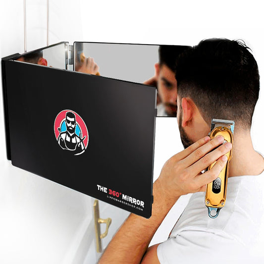 The 360 Mirror - 3 Way Mirror for Self Hair Cutting - Adjustable Trifold Barber Miror to Cut Your Own Hair - Tri Fold Self Haircut System for Men Beauty and Personal Care LIPFISBARBERSHOP.COM Default Title
