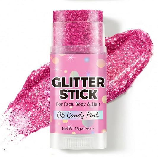 4th of July Patriotic Body Glitter Stick, Red White Blue Face Glitter Stick Makeup for Womens Body Hair Face Fourth Outfit Party Festival Football